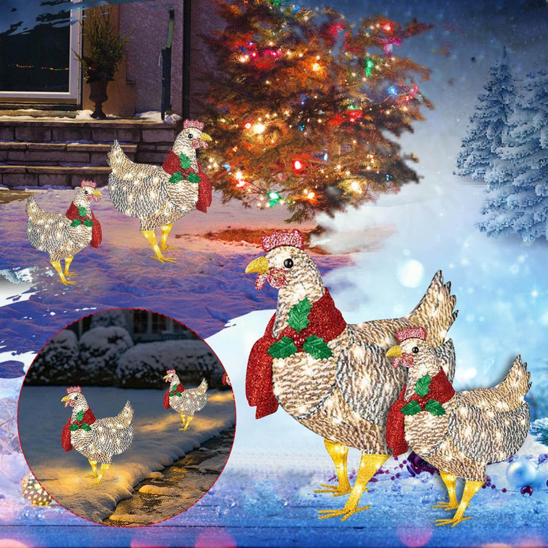 Jpgif Christmas Scarf Lights Chicken Ornaments Decoration Light-Up Chicken with Scarf Holiday Decoration Home & Garden > Decor > Seasonal & Holiday Decorations& Garden > Decor > Seasonal & Holiday Decorations JPGIF   