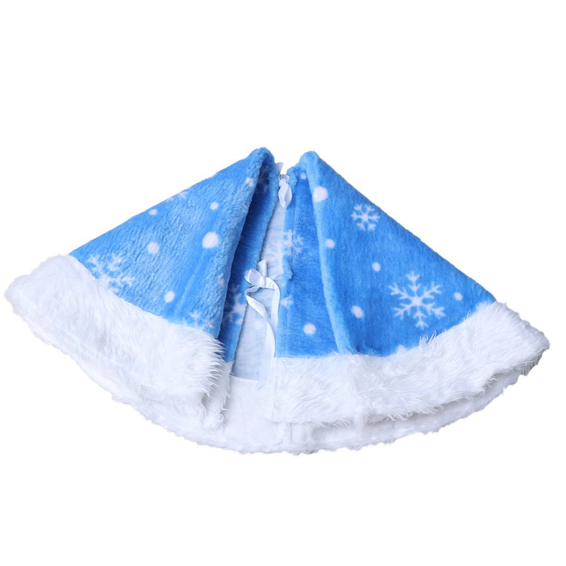 NICEXMAS Bright Blue Plush Christmas Tree Dress Tree Skirt for Christmas Decoration Use