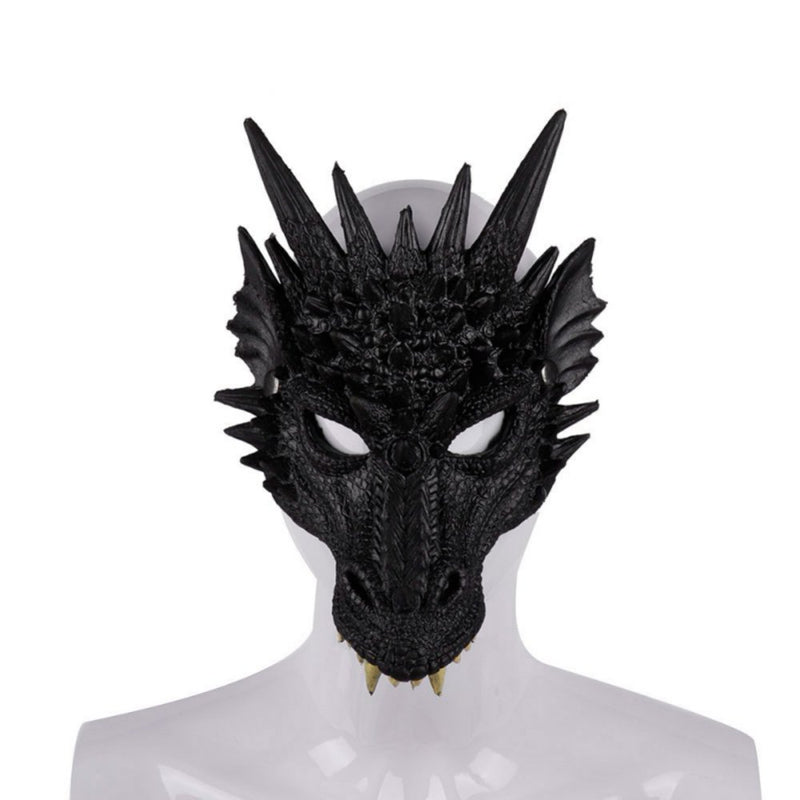 Lovebay Kid Teens Adult Realistic Dragon for Halloween Cosplay Masquerade Party Props Soft Mask Apparel & Accessories > Costumes & Accessories > Masks Lovebay Black  