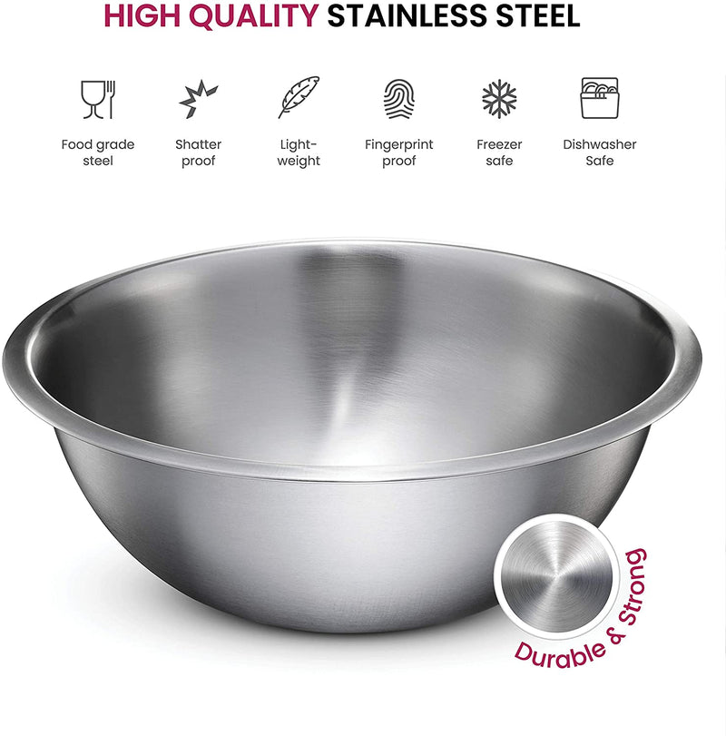 Stainless Steel Mixing Bowls (Set of 6) Stainless Steel Mixing Bowl Set - Easy to Clean, Nesting Bowls for Space Saving Storage, Great for Cooking, Baking, Prepping Home & Garden > Kitchen & Dining > Cookware & Bakeware FineDine   