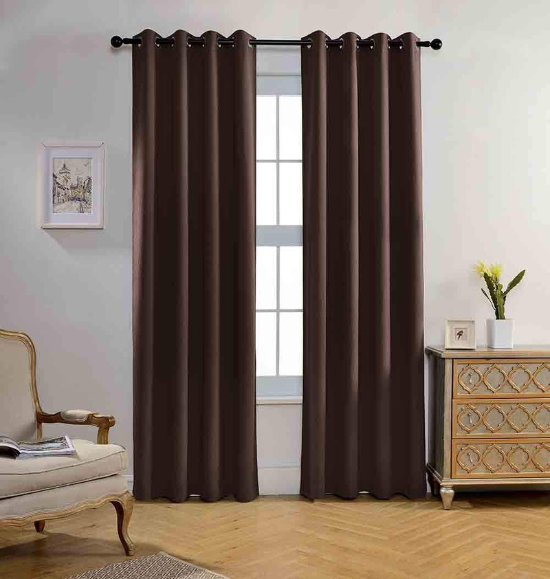 Miuco Room Darkening Texture Thermal Insulated Blackout Curtains for Bedroom 1 Pair 52X63 Inch Black Home & Garden > Decor > Window Treatments > Curtains & Drapes MIUCO Chocolate 52x84 inch 