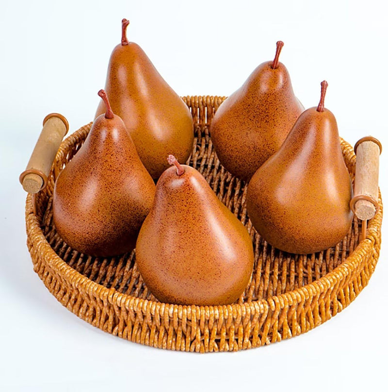 Emivery 5Pcs Fake Simulation Pear, Fake Pear Artificial Fruits Lifelike Pear Faux Fruits for Home House Kitchen Party Decoration Photography Props  Emivery   