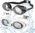 Hnearstar Swimming Goggles 2 Pack Anti-Fog Anti-Uv Silicone Swim Goggles Adult Men Women Youth Sporting Goods > Outdoor Recreation > Boating & Water Sports > Swimming > Swim Goggles & Masks hnearstar Black & White  
