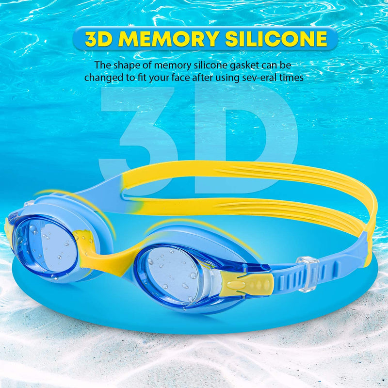 Portzon Unisex-Child Swim Goggles, anti Fog No Leaking Clear Vision Water Pool Swimming Goggles Sporting Goods > Outdoor Recreation > Boating & Water Sports > Swimming > Swim Goggles & Masks Portzon   