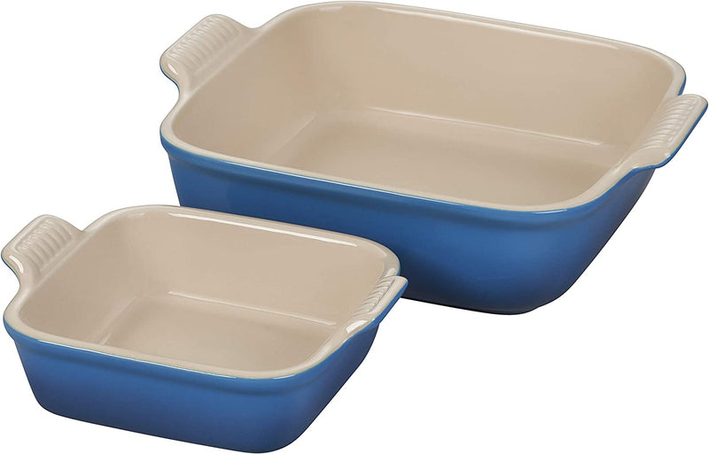 Le Creuset Stoneware Heritage Set of 2 Square Dishes , Small - 18 Oz. & Medium - 2 Qt., White Home & Garden > Kitchen & Dining > Cookware & Bakeware Le Creuset Marseille  