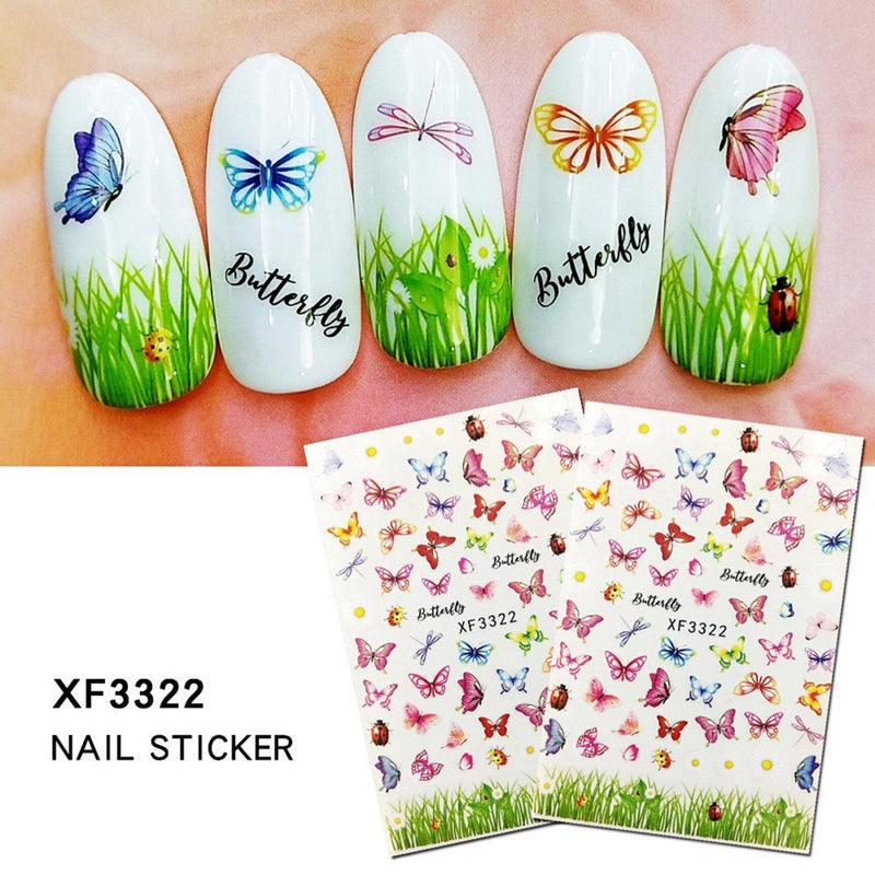 Nail Sticker Set Butterfly Little Daisy Maple Leaf Nail Sticker 2PC Apparel & Accessories > Costumes & Accessories > Masks jsaierl H Women Trendy 