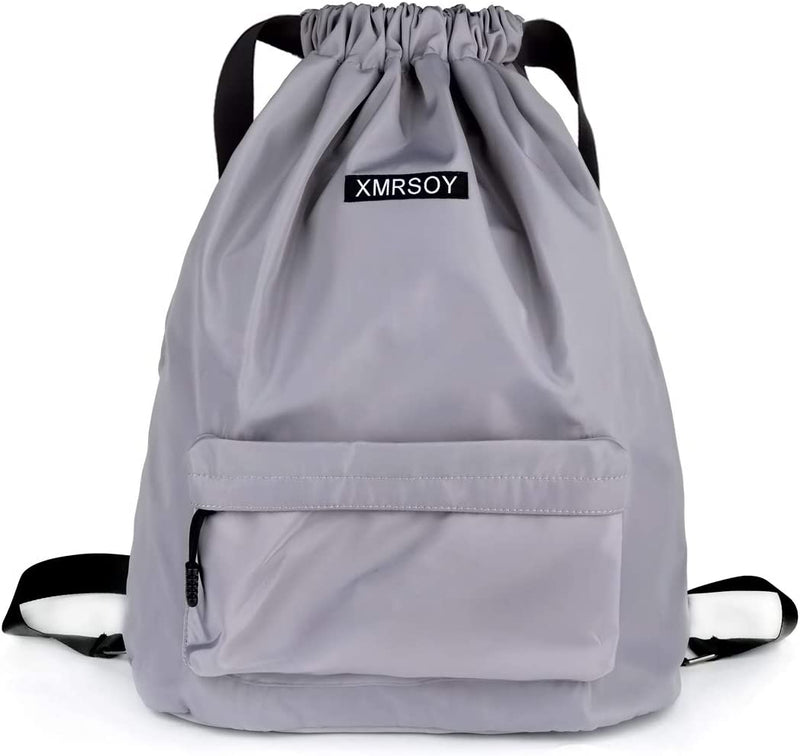 Gym Drawstring Backpack Water Resistant String Bag Nylon Cinch Sport Bag Sackpack Home & Garden > Household Supplies > Storage & Organization XMRSOY 7  