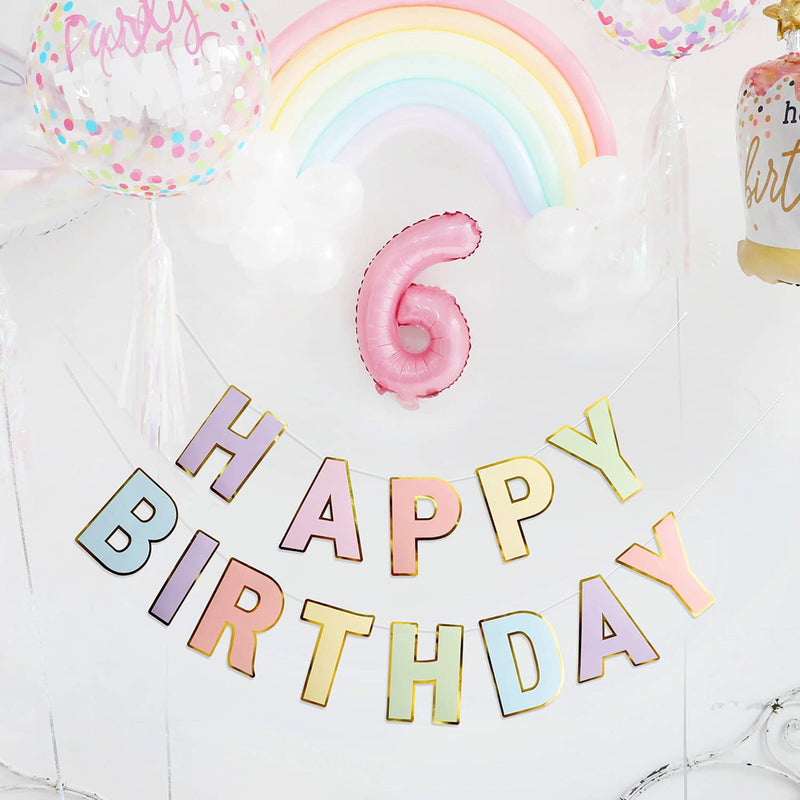 Ebabyland Happy Birthday Banner Pastel - Macaron Colorful Letters Banner for Kids Baby Adults Boys Girls Birthday Decorations Party Supplies. Home & Garden > Decor > Seasonal & Holiday Decorations ebabyland   