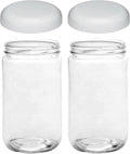 Jarming Collections Extra Wide Mouth Jars 32 Oz with Lids - Glass Storage Jar 32 Oz - with 2 (BPA Free) Plastic Storage Lids - Made in the USA Home & Garden > Decor > Decorative Jars JARMING COLLECTIONS 2 White Dome Plastic Lids  