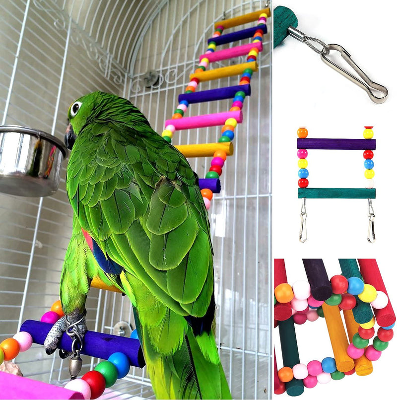 Bird Parrot Toys Ladders Swing Chewing Toys Hanging Pet Bird Cage Accessories Hammock Swing Toy for Small Parakeets Cockatiels, Lovebirds, Conures, Macaws, Lovebirds, Finches (12 Ladders) Animals & Pet Supplies > Pet Supplies > Bird Supplies > Bird Toys CoCogo   