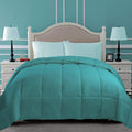 Comforter Bed Set - All Season Chocolate down Alternative Quilted Comforter Bed Set - 100% Cotton 800 Thread Count - Duvet Insert or Stand Alone Comforter - 3 Pcs Set - Oversized Queen Home & Garden > Linens & Bedding > Bedding > Quilts & Comforters BSC Collection Turquoise Full/Queen 