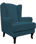 Easy-Going Stretch Wingback Chair Sofa Slipcover 2-Piece Sofa Cover Furniture Protector Couch Soft with Elastic Bottom, Spandex Jacquard Fabric Small Checks, Black Home & Garden > Decor > Chair & Sofa Cushions Easy-Going Deep Teal  