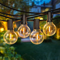 50FT LED G40 Globe String Lights, Shatterproof Outdoor Patio String Lights with 50+2 Dimmable Edison Bulbs, 50 Backyard Hanging Lights, Bistro Light Waterproof for Balcony Party Wedding Market Cafe Home & Garden > Lighting > Light Ropes & Strings VerRon Black 50FT 