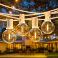 50FT LED G40 Globe String Lights, Shatterproof Outdoor Patio String Lights with 50+2 Dimmable Edison Bulbs, 50 Backyard Hanging Lights, Bistro Light Waterproof for Balcony Party Wedding Market Cafe Home & Garden > Lighting > Light Ropes & Strings VerRon White 50FT 