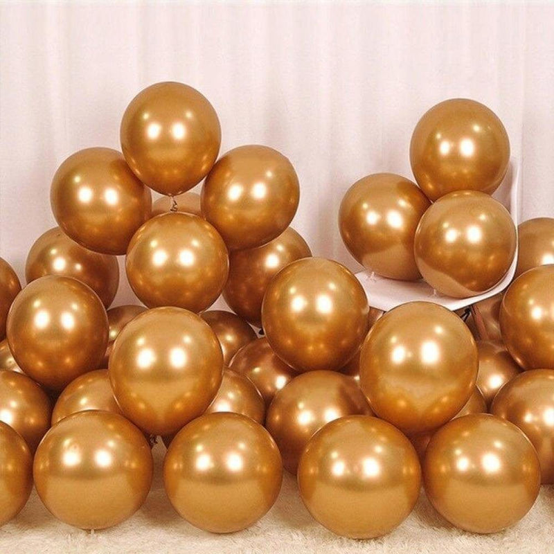50Pcs Thicken Durable Balloon Party Supplies Wedding Birthday Metallic Face Latex Balloons for Holiday Events Party Decoration Silver Arts & Entertainment > Party & Celebration > Party Supplies Praeter 50Pcs Gold 
