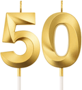 50th Birthday Candles Cake Numeral Candles Happy Birthday Cake Topper Decoration for Birthday Party Wedding Anniversary Celebration Supplies (Gold) Home & Garden > Decor > Home Fragrances > Candles BBTO Gold  