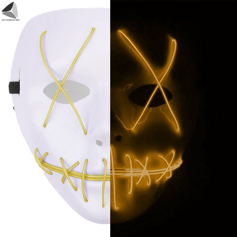 Sixtyshades Halloween LED Scary Mask Light up the Purge Masks for Party Festival Costume (Blue) Apparel & Accessories > Costumes & Accessories > Masks Sixtyshades of Grey Yellow  