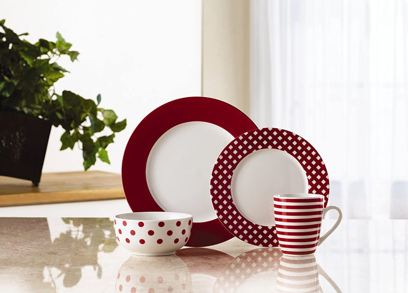 Pfaltzgraff Kenna Red 16-Piece Porcelain Dinnerware Set, Service for 4 Home & Garden > Kitchen & Dining > Tableware > Dinnerware LIFETIME HOAN CORPORATION   