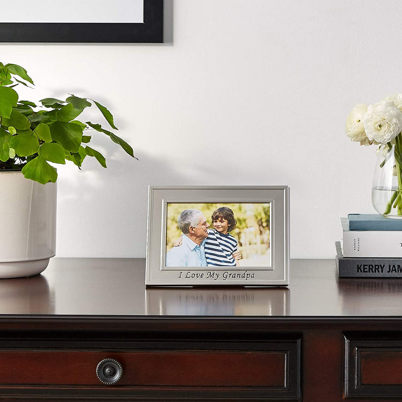 Lawrence Frames Sentiments Collection, Brushed Metal 4 by 6 I Love My Grandpa Picture Frame Home & Garden > Decor > Picture Frames Lawrence Frames   