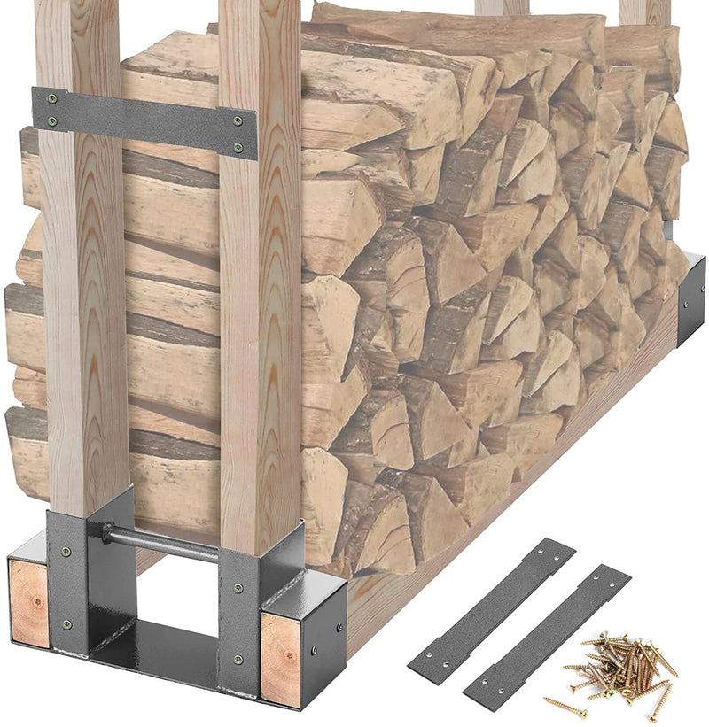 MOFEEZ Outdoor Firewood Log Storage Rack Bracket Kit,Fireplace Wood Storage Holder-Adjustable to Any Length Sporting Goods > Outdoor Recreation > Fishing > Fishing Rods MOFEEZ 2pack Grey  