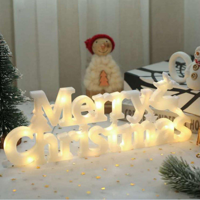 Merry Christmas Door Sign Lights Letters Battery Operated LED Wreaths Decorative Lamps Light up Merry Christmas Sign Xmas Party Decor Supplies for Winter Holiday New Year Xmas Party Home Decorations Home & Garden > Decor > Seasonal & Holiday Decorations& Garden > Decor > Seasonal & Holiday Decorations Altsales Warm White  