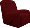 Purefit Stretch Recliner Sofa Slipcover with Pocket with Pocket – Spandex Jacquard Non Slip Soft Couch Sofa Cover, Washable Furniture Protector with Elastic Bottom for Kids (Recliner, Chocolate) Home & Garden > Decor > Chair & Sofa Cushions PureFit Wine  