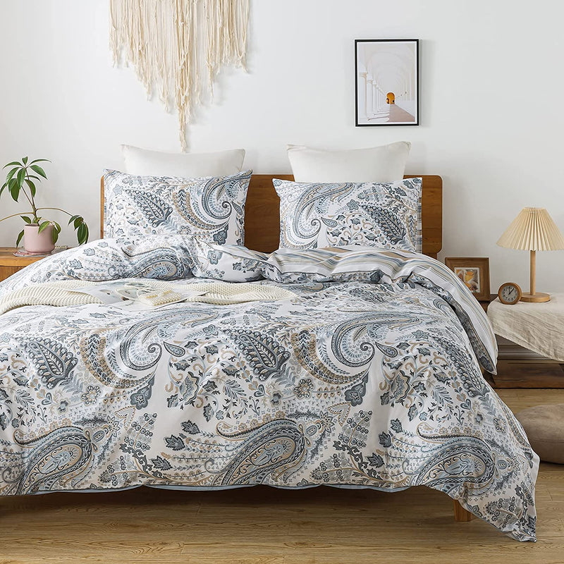 Honeilife Duvet Cover Twin Size - 100% Cotton Comforter Cover Floral Duvet Cover Sets,Tie-Dyed Style Duvet Cover with Zipper Closure and Corner Ties,2 Pcs Breathable Comforter Cover Sets-Deep Blue Home & Garden > Linens & Bedding > Bedding HoneiLife Blue & Brown Queen/Full 