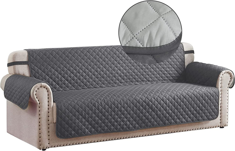 RHF Reversible Sofa Cover, Couch Covers for Dogs, Couch Covers for 3 Cushion Couch, Couch Covers for Sofa, Couch Cover, Sofa Covers for Living Room,Sofa Slipcover,Couch Protector(Sofa:Chocolate/Beige) Home & Garden > Decor > Chair & Sofa Cushions Rose Home Fashion Darkgrey/Lightgrey Large 