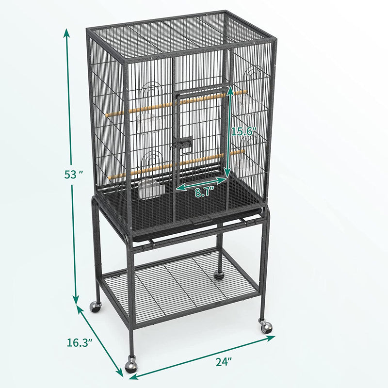 YITAHOME 53-Inch Bird Cage for Parakeets Cockatiels Parrot Sun Conure Green-Cheeked Parakeet Lovebird Canary Finch Lovebird Pigeons Parrotlet with Rolling Stand Animals & Pet Supplies > Pet Supplies > Bird Supplies > Bird Cages & Stands YITAHOME   