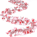 52.5 Feet Valentines Heart Tinsel Garland Includes 6.6 Feet Each Metallic Tinsel Twist Garland Shiny Decoration for Tree Wreath Wedding Party Hanging Decoration Supplies (Pink,8 Pieces) Home & Garden > Decor > Seasonal & Holiday Decorations MTLEE Pink 8 