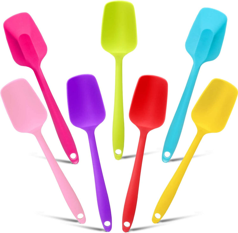 Silicone Spatulas, 7 Pieces 8.2 Inch Small Rubber Spoon Spatula Non Stick Kitchen Spatulas Heat Resistant Flexible Scrapers Colorful Baking Spatulas for Kitchen Cooking, Mixing, Baking Tools Home & Garden > Kitchen & Dining > Kitchen Tools & Utensils Patelai   
