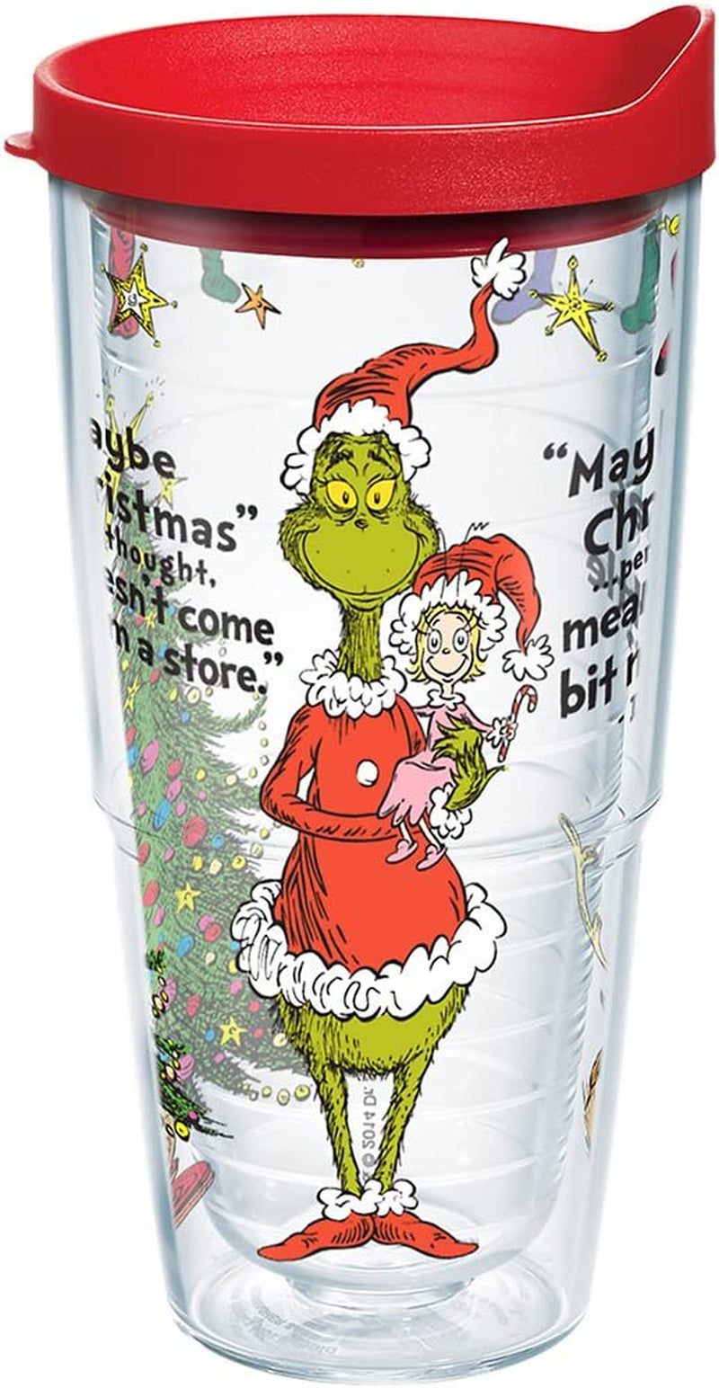 Tervis Dr. Seuss Grinch Christmas Quote Made in USA Double Walled Insulated Tumbler Cup Keeps Drinks Cold & Hot, 16Oz, Classic Home & Garden > Kitchen & Dining > Tableware > Drinkware Tervis 24oz  