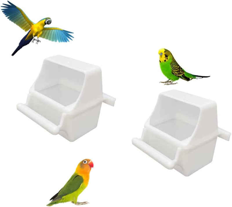 BRYHZKCM Small Bird Slot Feeder No Mess Cage Hanging Feeder Cup Plastic Food & Water Dispenser Bowl，(2 Pieces) Animals & Pet Supplies > Pet Supplies > Bird Supplies > Bird Cage Accessories > Bird Cage Food & Water Dishes Qiangwan   