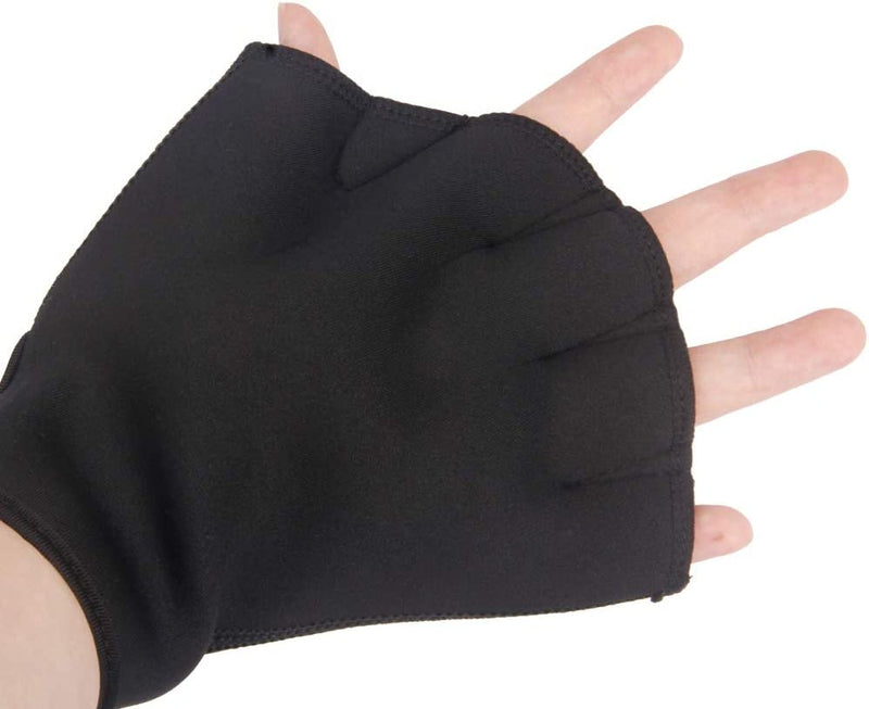 Swimming Gloves | Neoprene Webbed Swim Glove | Water Resistance Gloves for Swimming Training, Aquatic Fitness, Surfing, Water Aerobics, Snorkeling, Water Exercise Sporting Goods > Outdoor Recreation > Boating & Water Sports > Swimming > Swim Gloves BXT Black Medium 