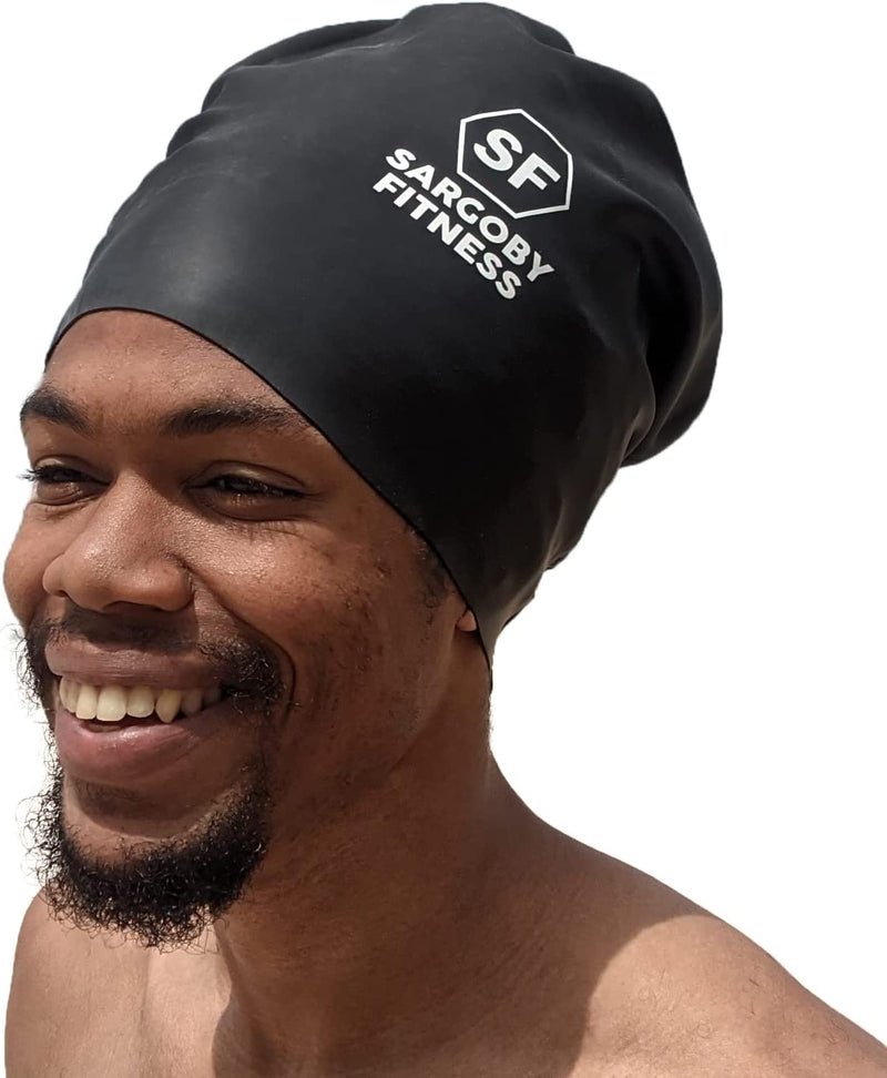 Sargoby Fitness Extra Large Swim Cap for Braids and Dreadlocks Use Unisex XL Swim Cap Also Use for Afros and Locs Dreads Swim Cap Swimming Cap for Dreadlocks Swim Cap for Braids Sporting Goods > Outdoor Recreation > Boating & Water Sports > Swimming > Swim Caps Sargoby Black X-Large 