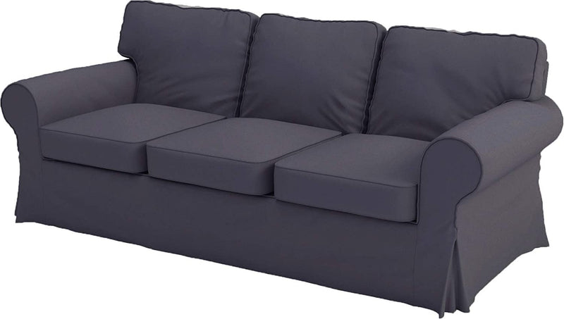 Heavy Cotton Replacement Sofa Cover That Fits IKEA Ektorp 3 Seat Sofa, Custom Made Slipcover. Cover Only (Dark Gray Dense Cotton) Home & Garden > Decor > Chair & Sofa Cushions Custom Slipcover Replacement   