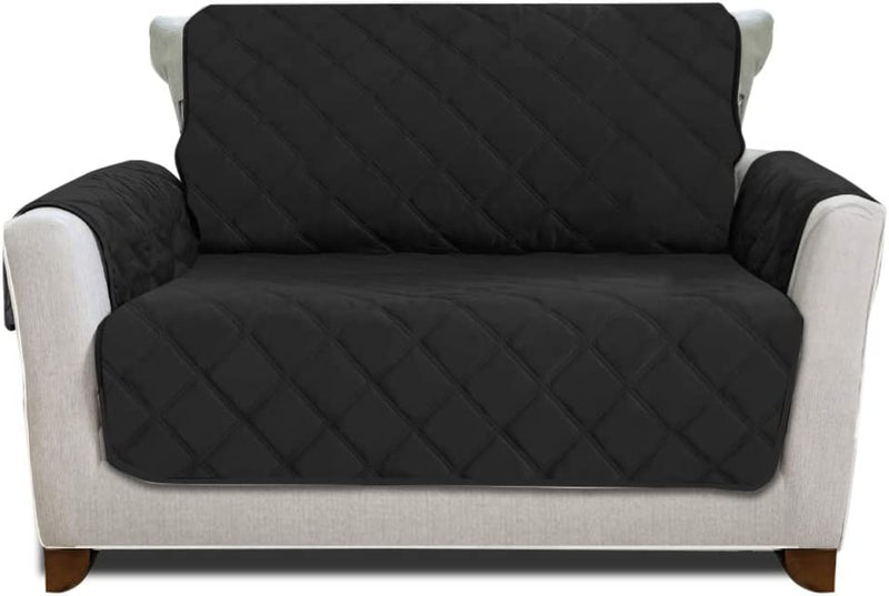 MIGHTY MONKEY Patented Sofa Slipcover, Reversible Tear Resistant Soft Quilted Microfiber, XL 78” Seat Width, Durable Furniture Stain Protector with Straps, Washable Couch Cover, Chevron Navy White Home & Garden > Decor > Chair & Sofa Cushions MIGHTY MONKEY Black/Gray Large Chair 