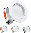 TORCHSTAR 4 Inch LED Gimbal Recessed Light Dimmable, CRI90+, 10W Adjustable Recessed Downlight for Sloped & Vaulted Ceiling, UL & Energy Star Listed, 3000K Warm White, Pack of 4 Home & Garden > Lighting > Flood & Spot Lights TORCHSTAR Daylight (5000K)  