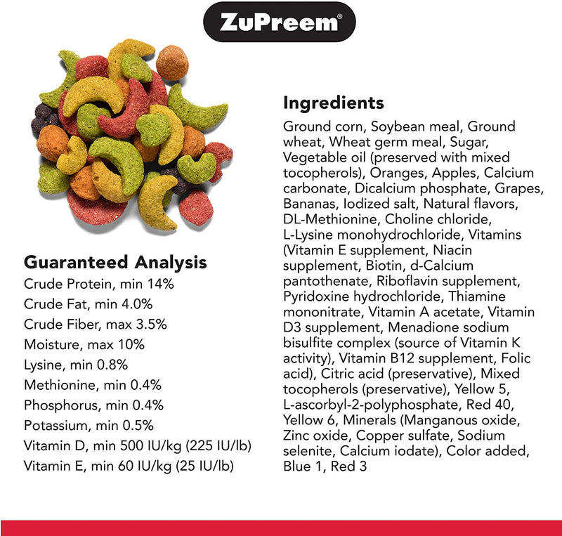 Zupreem Fruitblend Flavor Pellets Bird Food for Large Birds, 35 Lb - Daily Blend Made in USA for Amazons, Macaws, Cockatoos Animals & Pet Supplies > Pet Supplies > Bird Supplies > Bird Food ZuPreem   