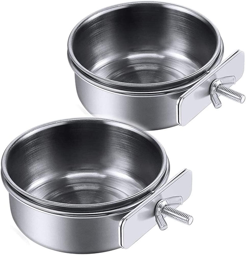 PINVNBY Parrot Feeding Cups Birds Food Dish Stainless Steel Parrot Feeders Water Cage Bowls with Clamp Holder for Cockatiel Conure Budgies Parakeet Parrot Macaw Small Animal Chinchilla Pack of 2 Animals & Pet Supplies > Pet Supplies > Bird Supplies > Bird Cage Accessories > Bird Cage Food & Water Dishes PINVNBY   