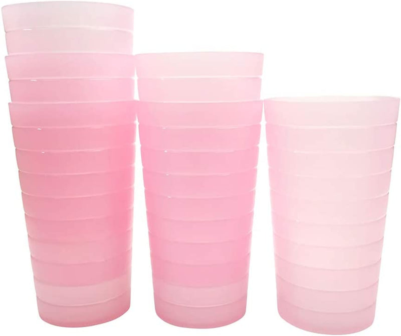 Mixed Drinkware 22-Ounce Plastic Tumblers/Drinking Glasses/Party Cups/Iced Tea Glasses, Set of 12 Multicolor | Unbreakable, Dishwasher Safe, BPA Free Home & Garden > Kitchen & Dining > Tableware > Drinkware KX-WARE Pink  