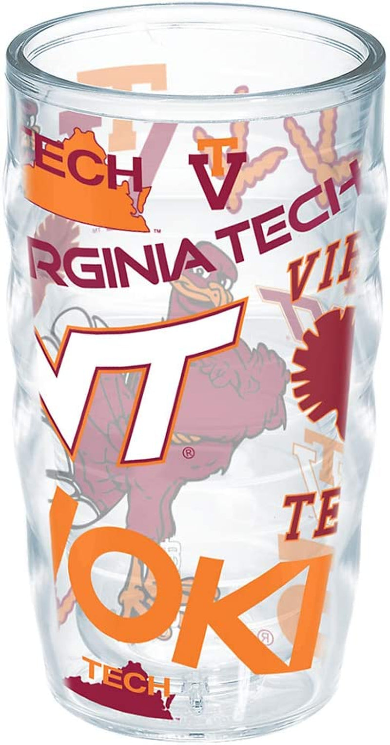 Tervis Virginia Tech University Hokies Made in USA Double Walled Insulated Tumbler, 1 Count (Pack of 1), Maroon Home & Garden > Kitchen & Dining > Tableware > Drinkware Tervis All Over 10 oz Wavy-No Lid 