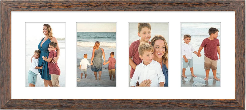 Golden State Art, 8X20 Black Photo Wood Collage Frame with Real Glass and White Mat Displays (4) 4X6 Pictures Home & Garden > Decor > Picture Frames Golden State Art Wood - Distressed Brown With White Mat 1 Pack 