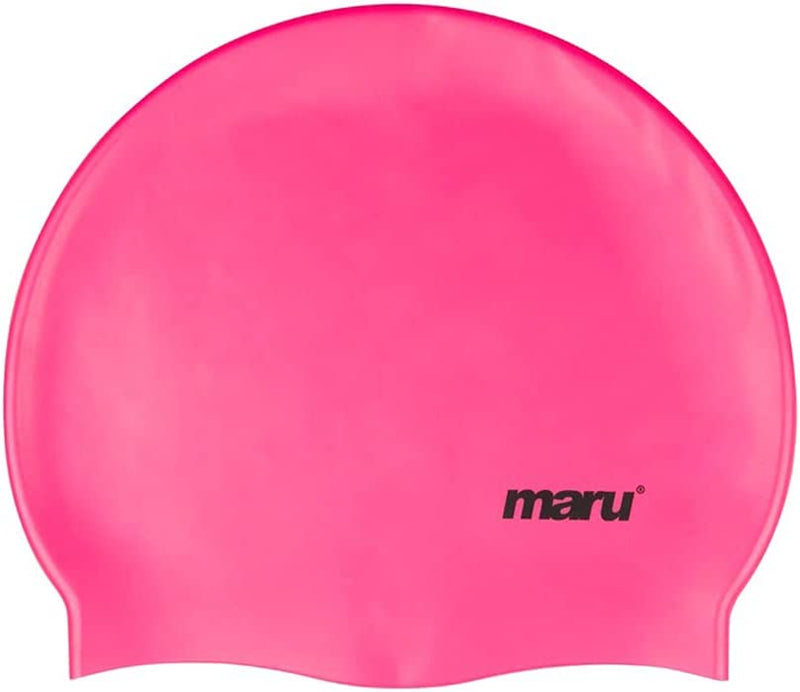 MARU Multi-Coloured Silicone Swim Hat (Unisex, One Size Fits Most) Sporting Goods > Outdoor Recreation > Boating & Water Sports > Swimming > Swim Caps Maru Pink  