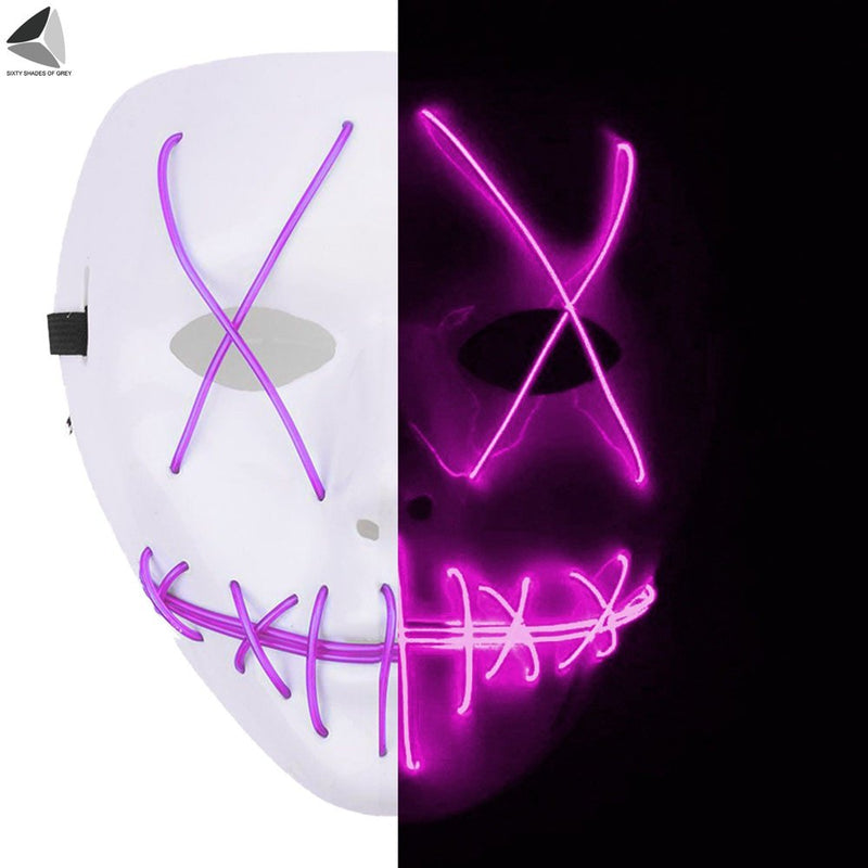 Sixtyshades Halloween LED Scary Mask Light up the Purge Masks for Party Festival Costume (Blue) Apparel & Accessories > Costumes & Accessories > Masks Sixtyshades of Grey Purple  