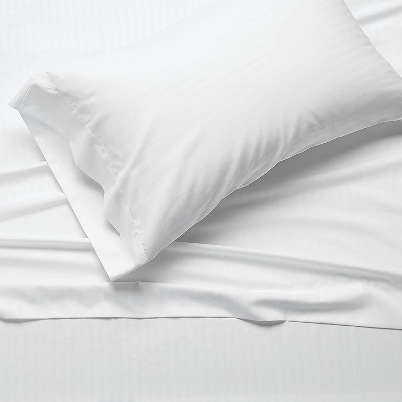 Deluxe Microfiber Striped Sheet Set, Bright White, Twin Home & Garden > Linens & Bedding > Bedding KOL DEALS   