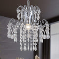 Q&S Mini Crystal Chandelier, Modern Pink Chandelier,Small Hanging Light Fixture for Princess Room Dressing Room Bathroom Clothing Store Salon W11.8 1 Light E26. UL Listed Home & Garden > Lighting > Lighting Fixtures > Chandeliers Aideng Chrome  