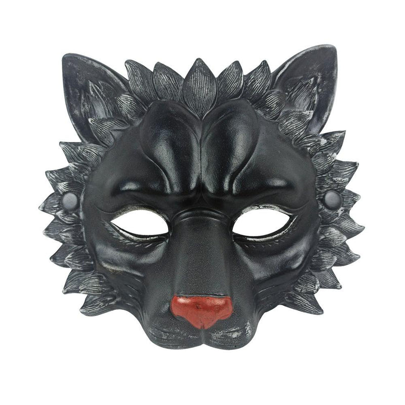 Halloween Party Masquerade Mask Halloween Decoration Props, Adult Child Role-Playing Animal Mask, PU Lion Mask Apparel & Accessories > Costumes & Accessories > Masks EFINNY Black  