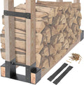 MOFEEZ Outdoor Firewood Log Storage Rack Bracket Kit,Fireplace Wood Storage Holder-Adjustable to Any Length Sporting Goods > Outdoor Recreation > Fishing > Fishing Rods MOFEEZ 2pack Silver Black  