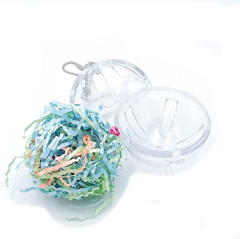 3" Hanging Plastic Forager Ball Toy to Unscrew with Shredding Paper inside for Medium and Large Parrot Animals & Pet Supplies > Pet Supplies > Bird Supplies > Bird Toys GILYGI   